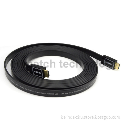 Gray Color Gold Plated Flat HDMI Cable